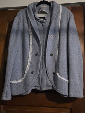 Coldwater Creek Light Blue/white Military Style Jacket